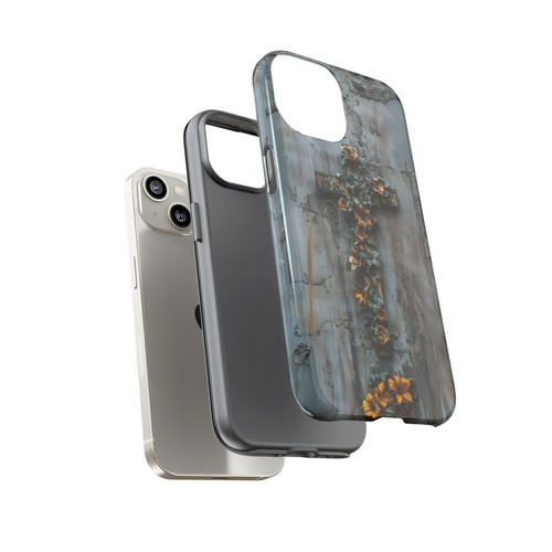 Cross Floral Vines Gray Phone Case for iPhone, Samsung Galaxy, Pixel - 第 91/240 張圖片