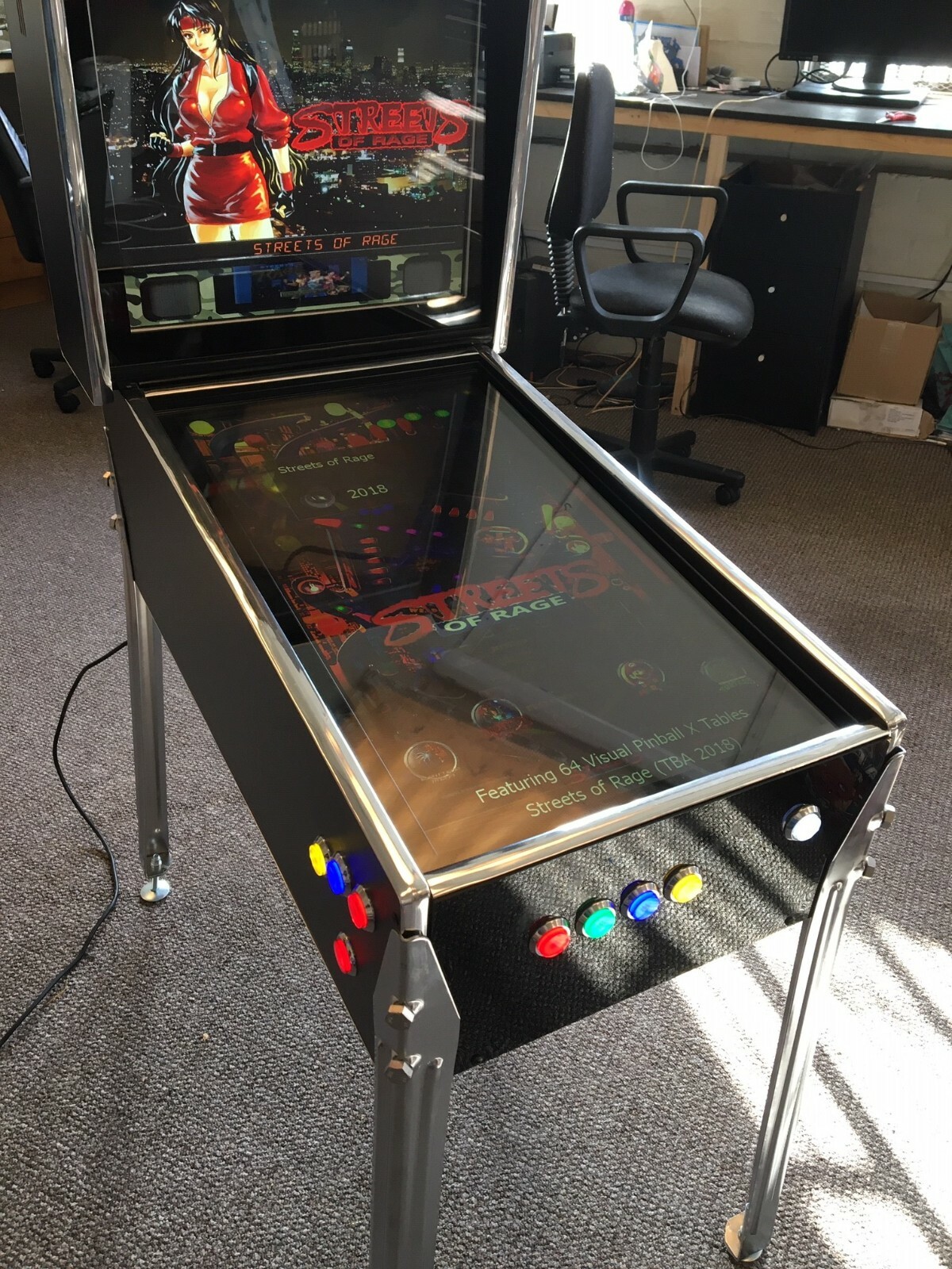 Themed 27" Deluxe Virtual Pinball Machine + Legs + Shooter Options
