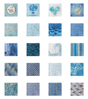 Ambesonne Blue Pattern Satin Hairscarf Head Wrap for Women in 3 Sizes