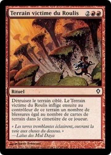MTG Magic WWK FOIL - Roiling Terrain/Terrain victime du Roulis, French/VF - Bild 1 von 1
