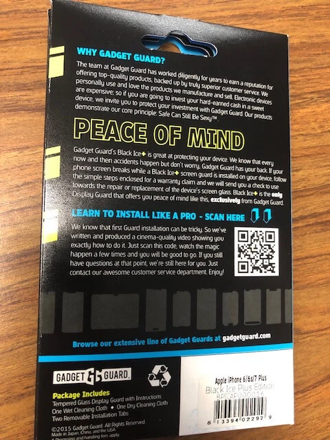 Protector de pantalla Gadget Negro Hielo+ para iPhone 6/6s/7plus Foto 2 de 3
