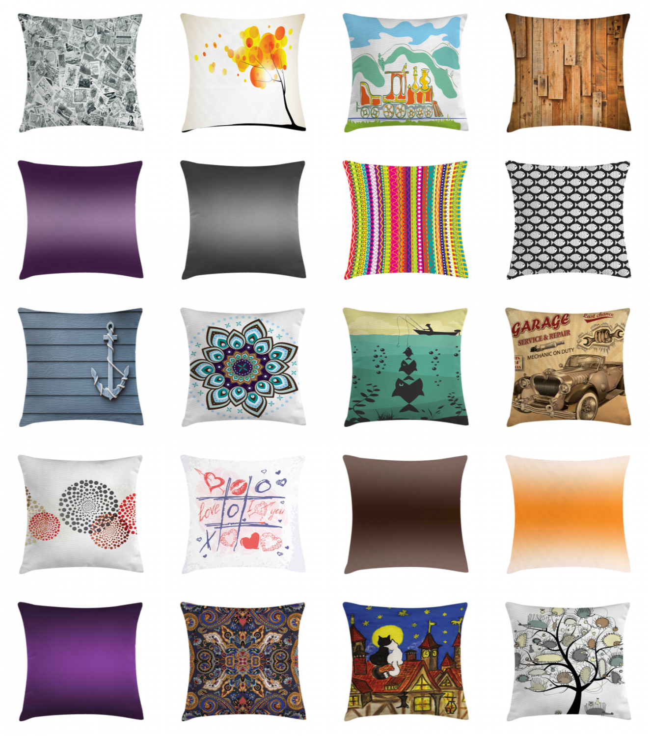 Printed Pillowcase Cushion Cover Decorative Accent in 10 Sizes by Ambesonne