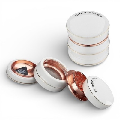 XL Porzellan Grinder Edel WEISS Diamant Zähne  420 Feinsieb 4 teilig 63mm