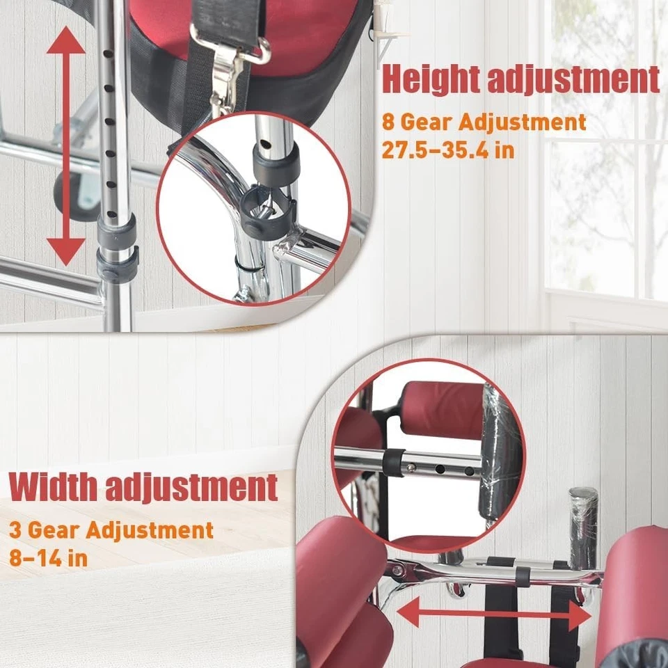 Andador de rehabilitación infantil ajustable de 6 ruedas ayuda a la movilidad antiinclinable 220 libras Foto 2 de 4