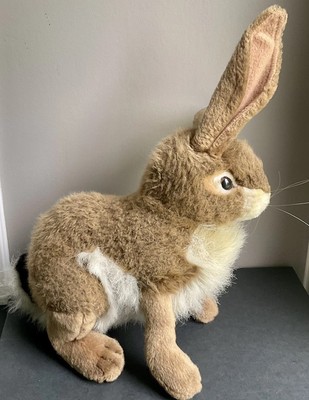 Hansa Plush Black Tail Jack Rabbit 13'' Bunny Posable Arms 2016 Stuffed Animal