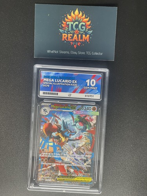 #ad Pokémon Mega Evolution Mega Lucario EX 179 132 Ace Graded 10 Perfect Subs GBP 186.83