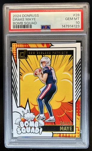 2024 Panini Donruss Drake Maye Bomb Squad Rookie RC #28 Patriots PSA 10 GEM MINT