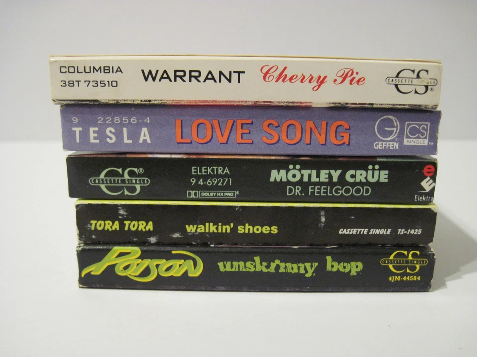 Lot 5 Metal Glam Rock Cassette MOTLEY Tora TESLA Poison WARRANT Play Tested NICE - Image 3 of 3
