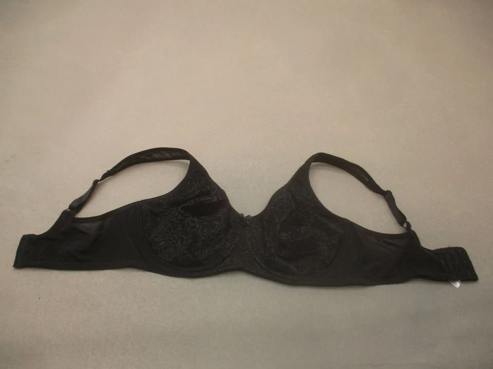 Sujetador Demi 36D BREEZIES para mujer negro sin forro con aros cierre trasero correa ancha 1C Foto 3 de 4