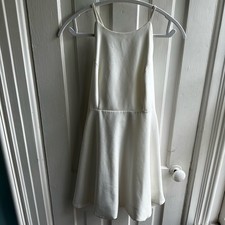 Lulu’s Play On Curves Ivory Backless Dress NWT