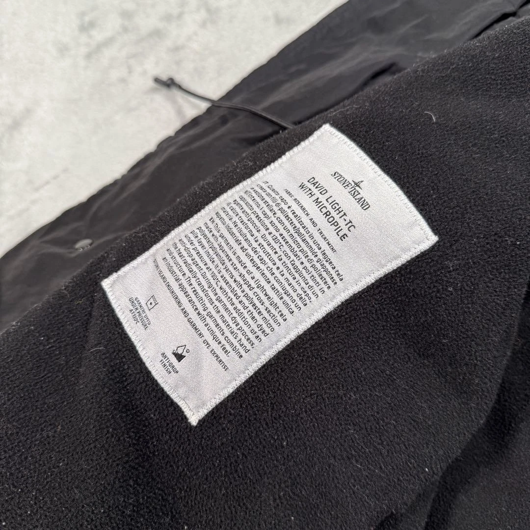 Stone Island Mods Cappotto Felpa con Cappuccio Nero Pile Taglia M