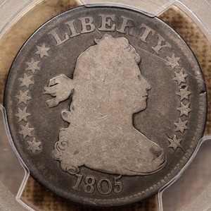 1805 B.2 Draped Bust quarter, PCGS AG3 CAC pleasing & scarce DavidKahnRareCoins