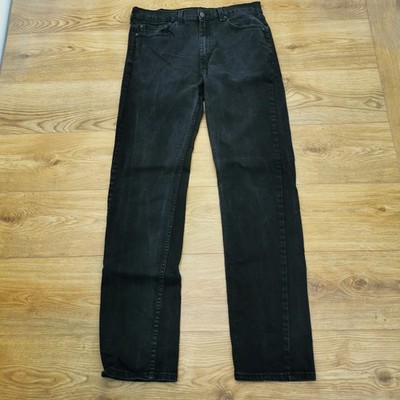 Levi's 505 Jeans Herren W36 L36 Schwarz Slim Fit Denim Reißverschluss Stretch