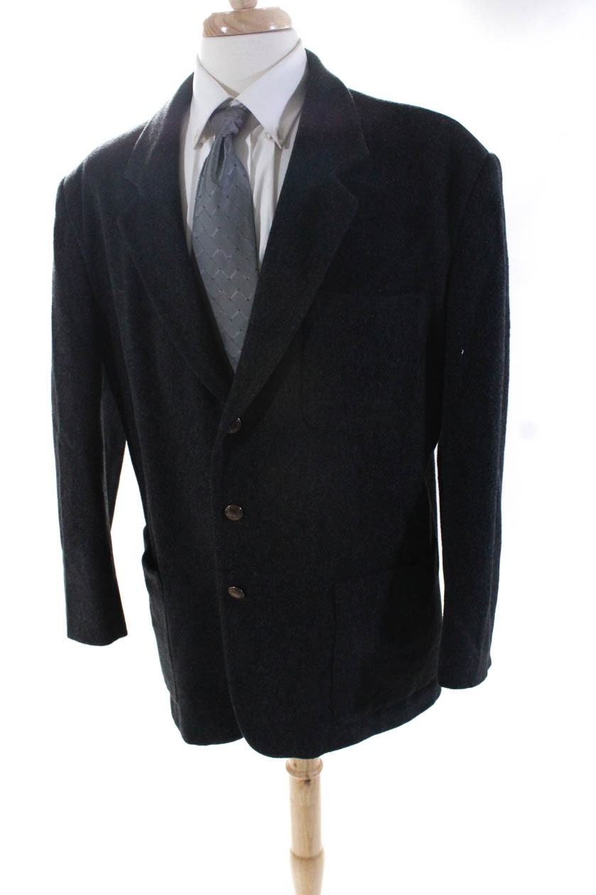 Perry Ellis Mens Collared Solid Three Button Wool… - image 3
