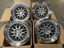 18x9.5 30  Aodhan Ah02 5x114.3 Silver W Machined Lip Wheels Used Set