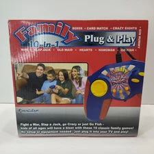 Family 10-in-1 TV Plug & Play Excalibur Electronics Card Games System VR10-R