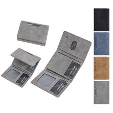 Men Slim Trifold Wallet PU Leather Money Pocket Credit Card Holder Purse Handbag