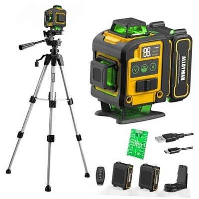 Laser Level with Tripod,  4x360° Self Leveling Laser Level, Green Line Laser 