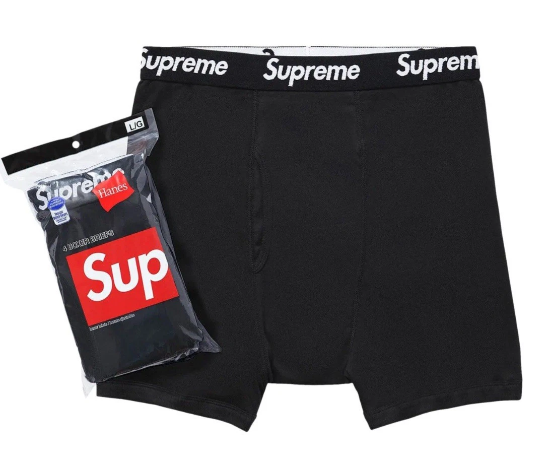 Boxer slip Supreme x Hanes (lot de 4)   Noir   Petit