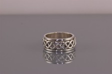 Sterling Silver Over  Under Wavy Spinner Band Ring 925 Sz: 7
