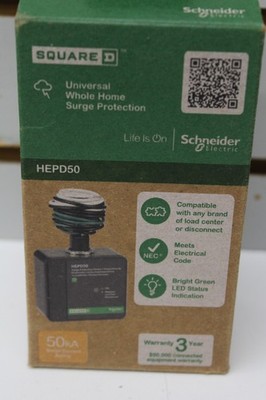 Square D HEPD50 Whole Home Electronics Protect. Device,AC Surge Protection 50kA