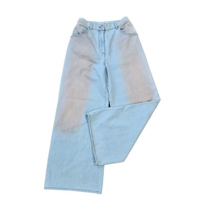 Chanel Light Blue Denim Wide Legs Straight Cut Woman Jeans | eBay