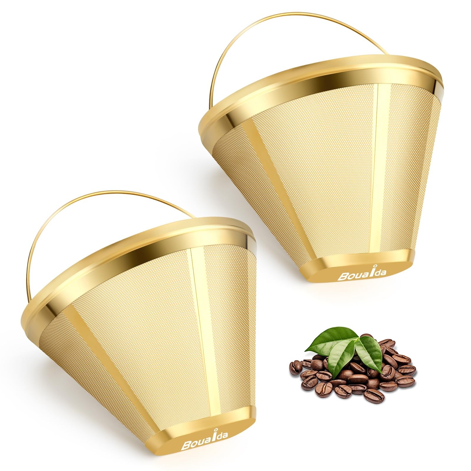 Gold Stainless Steel Coffee Filter - Reusable Ninja Filter, Cuisinart Replace...