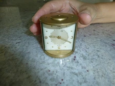 Vintage Swiss Jaeger Lecoultre Memovox Alarm 8 Days Clock Luxury Brass Case