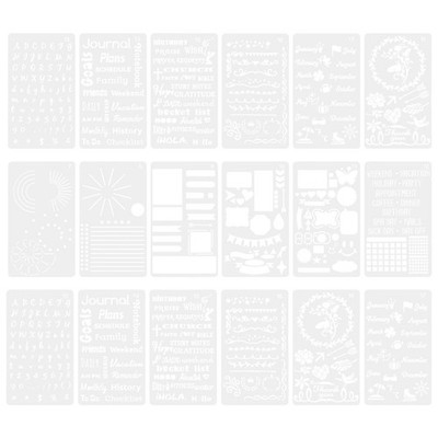 1 SET/18PCS Journal Schablonen Malvorlagen Malerei Schablonen für Notepad