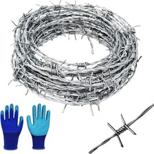 Wire 50 Ft 4 Point Barbed Wire Fence Hot Dip Galvanized Barb Wire Roll 18 Gauge