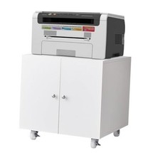 Metal Printer Stand with Storage, Mobile Printer Table with Wheels, Heavy Duty