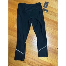 RBX reflective running leggings size S NWT black and silver Wicking