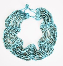 Turquoise Beaded Bib Collar Necklace