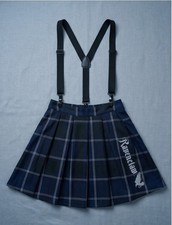 Harry Potter Ravenclaw Plaid Pleated Skirt with Suspenders Blue Twill