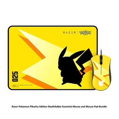 Razer Pokemon Pikachu Edition DeathAdder Essential Mouse and Mouse Pad Bundle