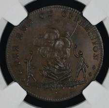 MS65 Edge Lettering “Dealer In Coins” Rare GREAT BRITAIN Condor Token NGC MS65BN