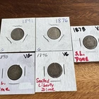 1876, 78, 90, 91, And 1896 Silver Seated Liberty Dimes Lot Nice