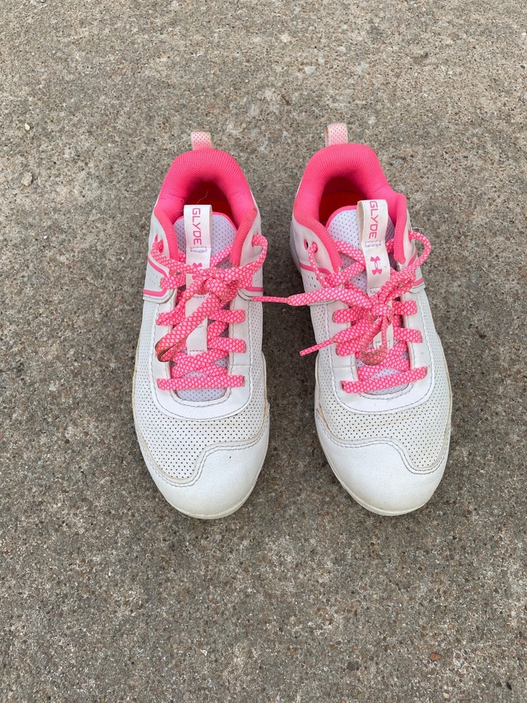 Under Armour Kids's Glyde RM Softball Cleats Shoes Pink Size 1Y
