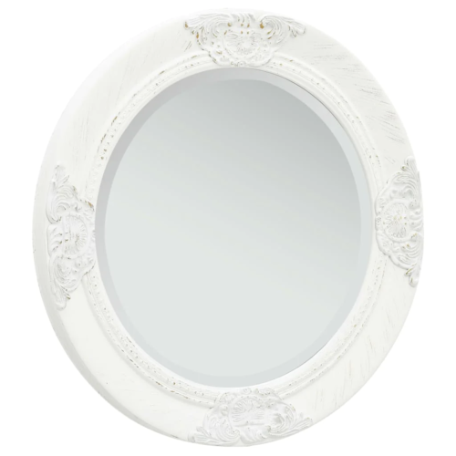 NNEVL Wall Mirror Baroque Style 50 cm White - Picture 1 of 4