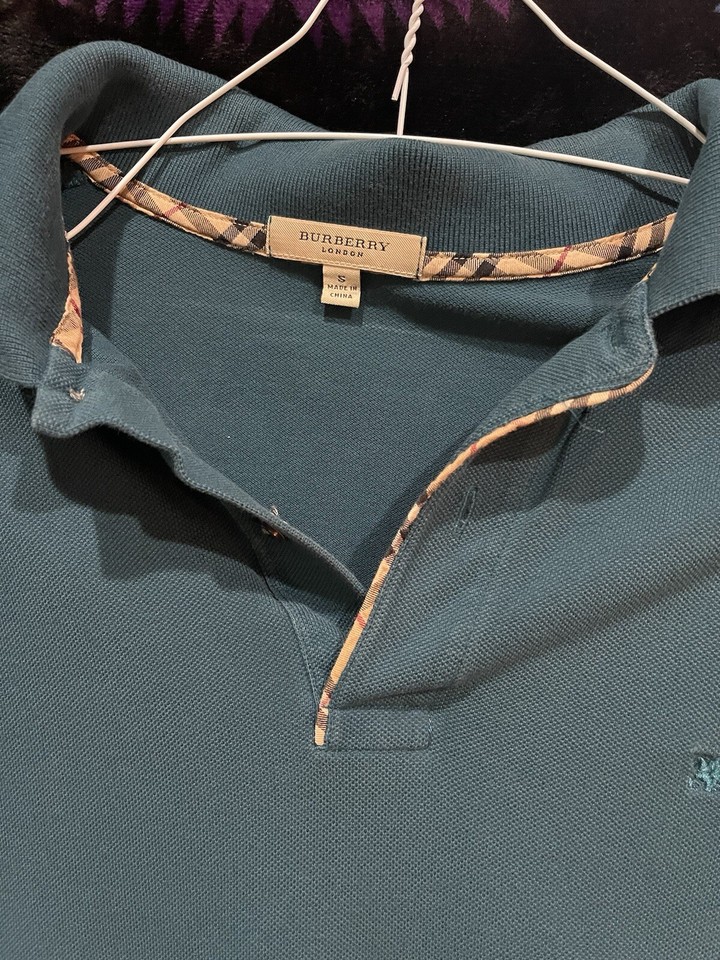 Burberry Brit Polo Shirt Green Short Sleeve Golf Mens Sm eBay