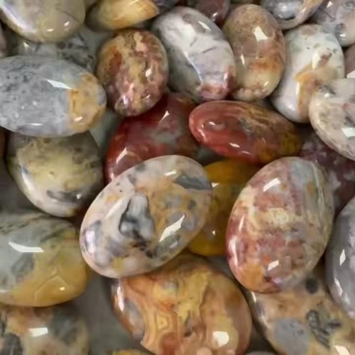 Natürlicher Crazy Achat Quarz Kristall poliert Trommelstein Reiki Mineral Dekor - Bild 9 von 12