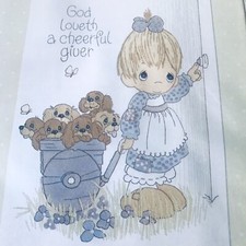 1984 Paragon Precious Moments  1075 God Loveth A Cheerful Giver Stitchery Kit