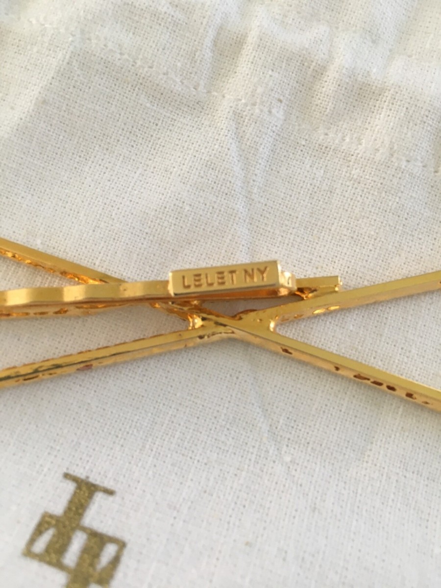 New Lelet New York Yellow Swarovski Crystal Bobbi Hair Pin  display picture 3