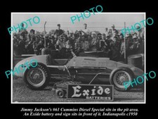OLD POSTCARD SIZE PHOTO OF JIM JACKSONS 1950 INDIANAPOLIS RACE CAR CUMMINS