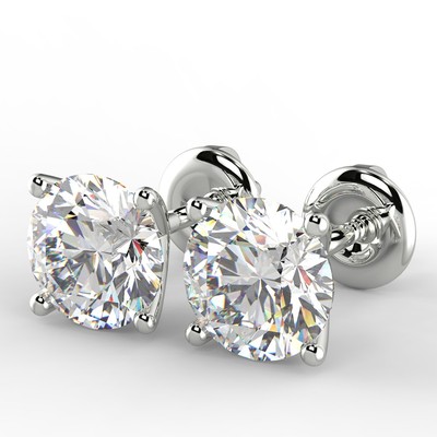 1,12 ct Rundschliff VS1/D Diamant Ohrstecker 14 K Weißgold