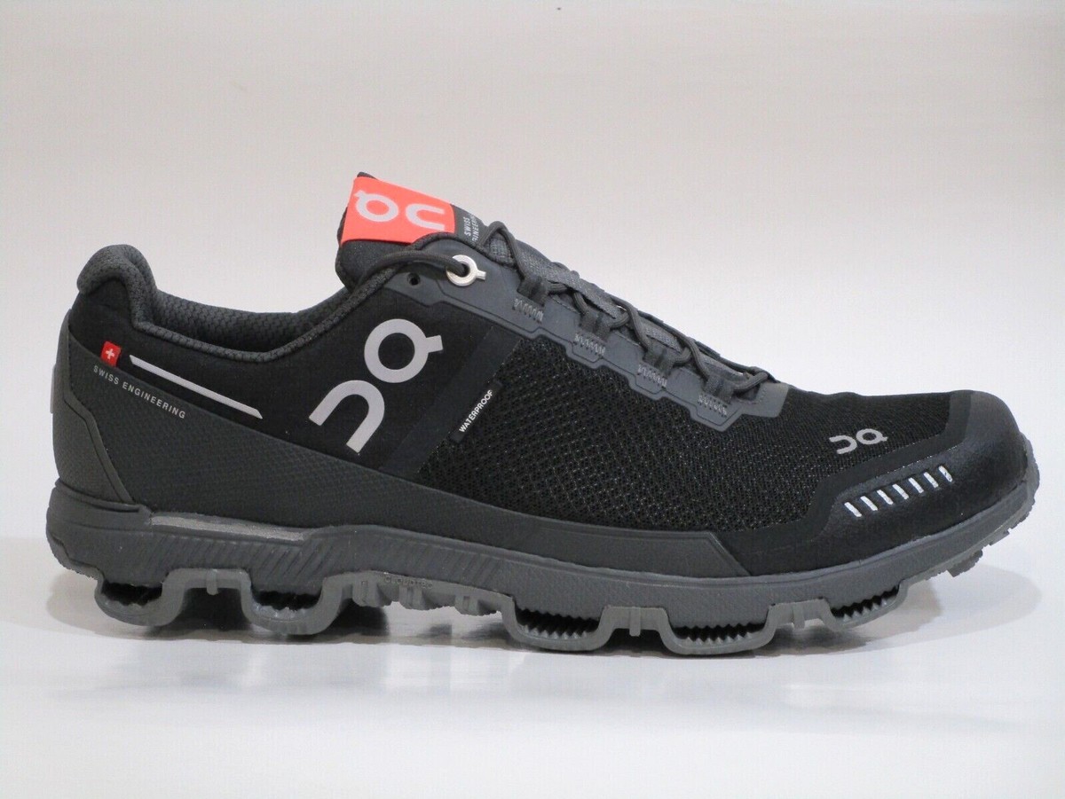 ON Women's Cloudventure Waterproof Running Shoes, Black/Dark 11