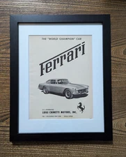 FRAMED 1964 Ferrari 250 330 gte Lusso World Champion Chinetti VINTAGE PRINT AD