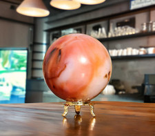 Pomarańczowa kryształowa kula karneolu - 85MM kamień leczniczy do równowagi czakr, energii