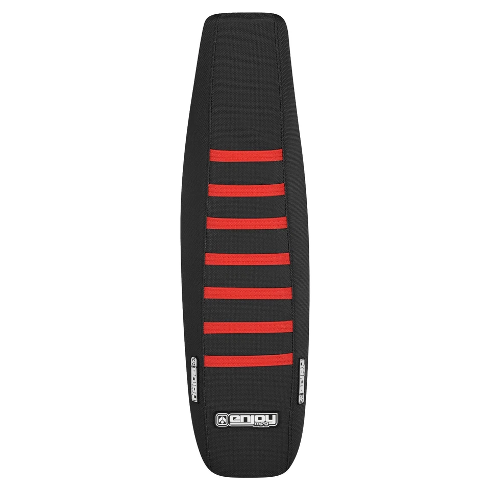 Funda de asiento Honda CR 125 250 2002-2008 de Enjoy MFG TODO NEGRO con costillas rojas #55 Foto 3 de 4