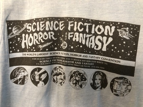 Vintage Retro 1970's Graphic T-Shirt SCIENCE FICTION HORROR and FANTASY Blue Sm - Picture 6 of 22
